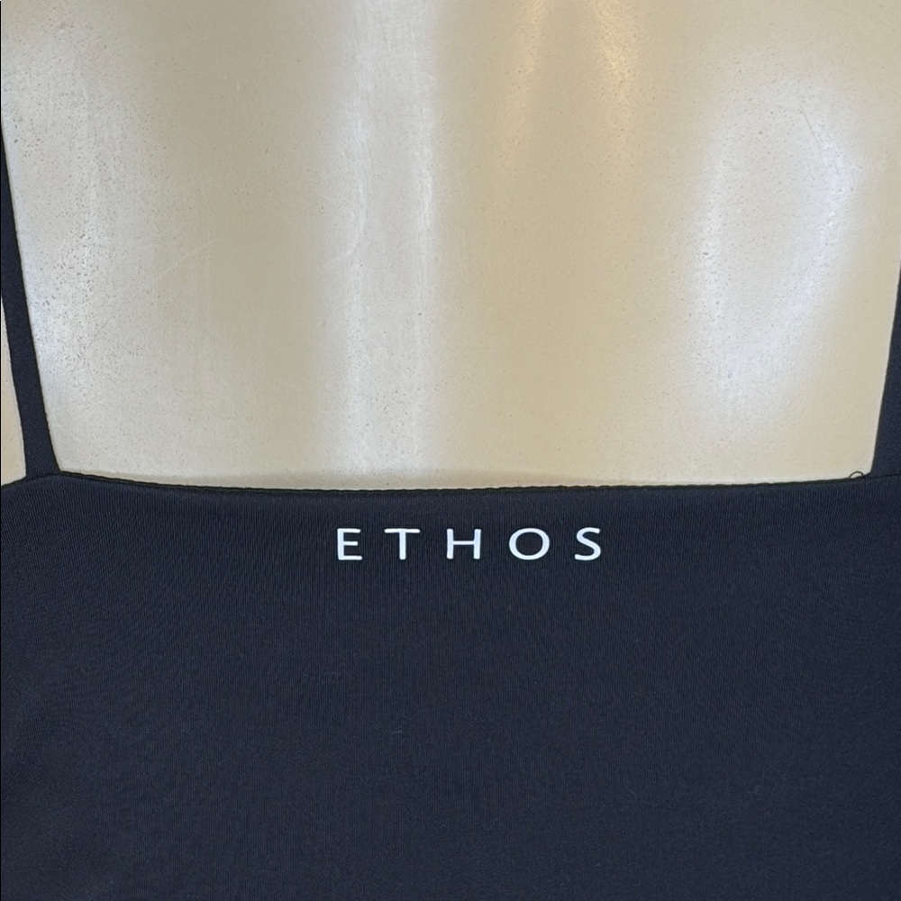 ETHOS Black Spaghetti Strap Crop Top Shelf Bra Size M - Picture 4 of 6